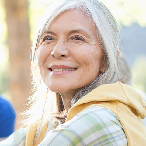 Older woman with a friendly face